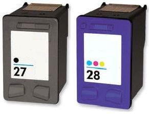 Remanufactured HP 27 (C8727AN) High Capacity Black and HP 28 (C8728AN) High Capacity Colour Ink Cartridges
